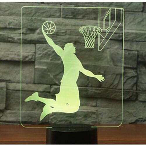 3D LED Night Light Play Basketball with 7 Colors Light for Home Decoration Dunk Lamp Amazing Visualization Optical Illusion