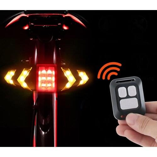 Bicycle LED Taillight Bike Smart Wireless Remote Control Turn Signal Lights Easily Installation Personal Bicycle Parts Rear Lamp