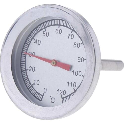 Stainless Steel BBQ Barbecue Smoker Grill Thermometer Temperature Gauge, 0-120