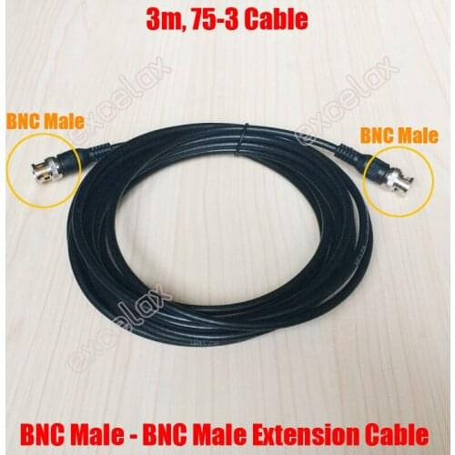 3m 9.8ft / 5m 16.4ft BNC Male to BNC Male Video 75-3 Coaxial Extension Cable 3 5 Meter Jumper for CCTV Video Surveillance Use