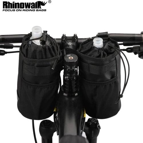 Rhinowalk Bicycle Bag Cycling Water Bottle Carrier Pouch MTB Bike Insulated Kettle Bag Riding Handlebar Bag Bicycle Accessories