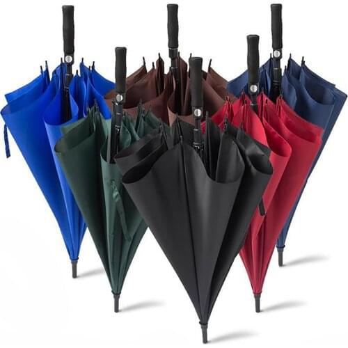 120cm large size golf umbrella Fully-Automatic Wind Resistant Big Umbrella Rain business men long golf car umbrella
