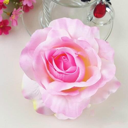 10pcs/lot )13cm Silk Ruby Rose Artificial Flower DIY Wedding Home Furnishings Wreath Sheets Handicrafts Simulation Fake Flowers