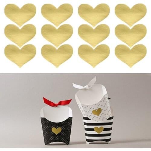 120Pcs/5 Sheets Golden Heart Handmade Cake Candy Packaging Sealing Label Sticker Baking DIY Gift Party Stickers Seal