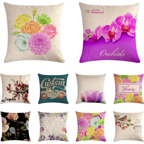 45*45cm Throw Pillow Cushion Cover Flower Floral Office Lumbar Pillow Sofa Cushion Pillow Case Cover for Sofe Decoration ZY890