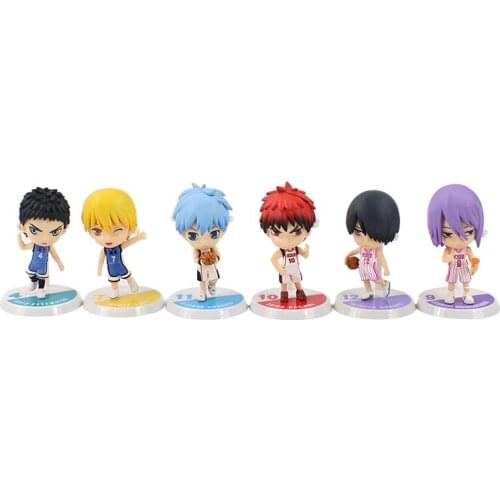 6pcs/lot 7cm Anime Kurokos Basketball Kuroko no Basuke Edition PVC Action Figure Basket Collectible Model Toy Doll