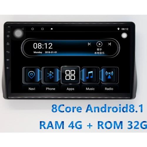 1din Android8.1 car radio 8 core RAM4G+ROM32G car Multimedia Player for Toyota wish with stereo FM gps navi wifi