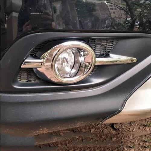 For Honda CRV CR-V 2012 2013 2014 2pcs ABS Bright Chrome Exterior Front Fog Light Frame Trim