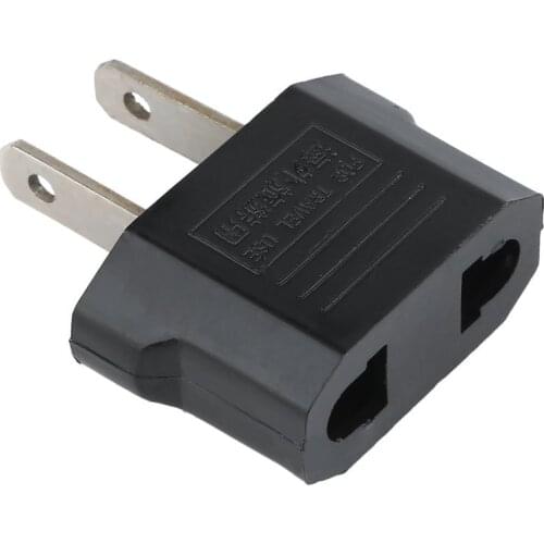 Portable EU US AU UK Adapter Plug 2 Flat Pin To EU 2 Round Pin Plug Socket Power Charger Travel Necessity Household Use