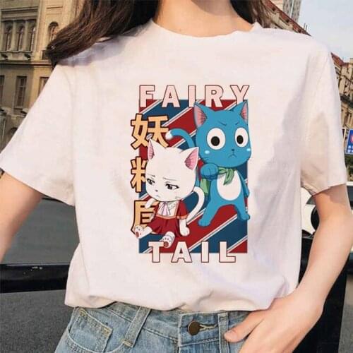 Fairy Tail T Shirt Men Cartoon Graphic Tees New Japanese Anime Kawaii Hip Hop Summer Tops Unisex Manga Harajuku T-shirt Male