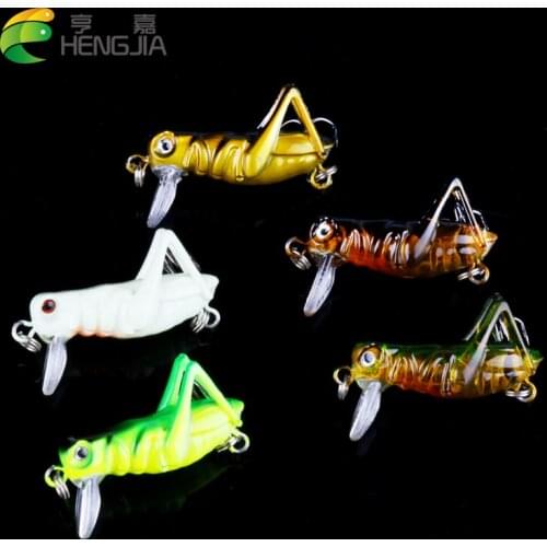 HENGJIA 5pcs 3.5cm 3g Flying fishing Wobblers cricket Insect Fishing Lure Hard Bait Isca Artificial Fishing Tackle Accessories