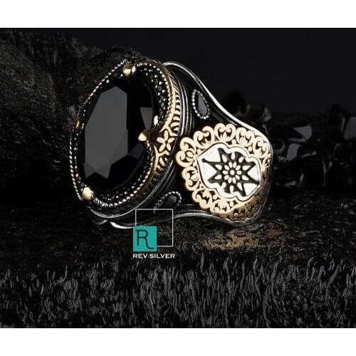 High-quality 925 Sterling Silver Zircon stone ring Jewelry Made in Turkey in a luxurious way for men with gift /rings onyx,pearl