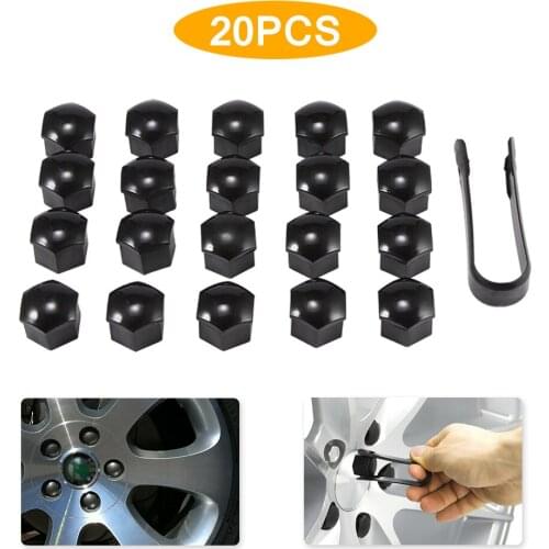 20pcs 17mm Car Tyre Wheel Hub Covers Protection Caps Wheel Nuts Covers Nut Caps Hub Screw Protector Dust Proof Bolt Rim