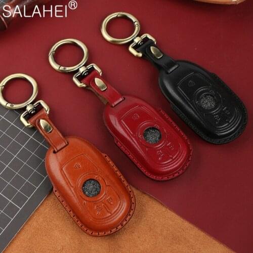 Leather Car Key Case Cover For Buick Envision Vervno Encore GS 20T 28T New LACROSSE Opel Astra K Smart Key Holder Shell