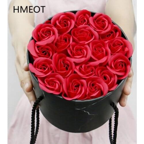 Round Portable cylindrical Hug Bucket With Fresh Soap Flower Set Valentines Day Gift Box Florist Supply Wedding Gift Home Decor