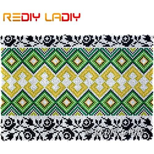 Latch Hook Rug Geometric Pattern J Plush Wall Tapestry Kits DIY Carpet Rug Chunky Yarn Arts Crochet Floor Mat Home Decor 85*58cm