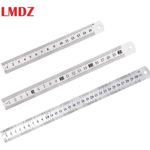 LMDZ Stainless Steel Ruler Sewing Foot Sewing 15/20/30cm Metal Straight Ruler Ruler Tool Precision Double Sided Measuring Tool