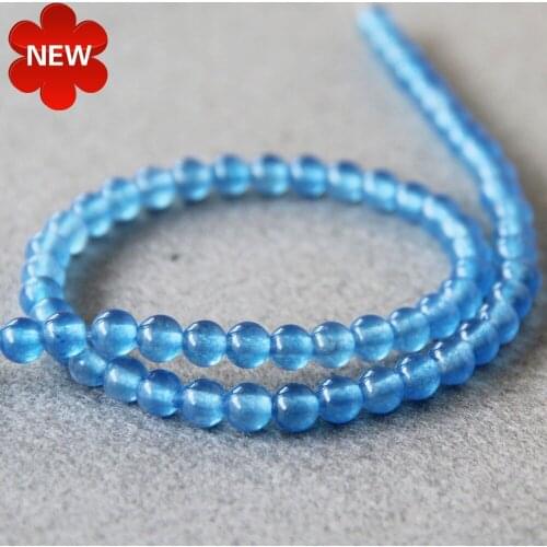 6mm Fashion New Natural Sky Blue Chalcedony Beads Round Shape Stone Hand Made Loose Beads 15inch Jewelry Making Design Wholesale
