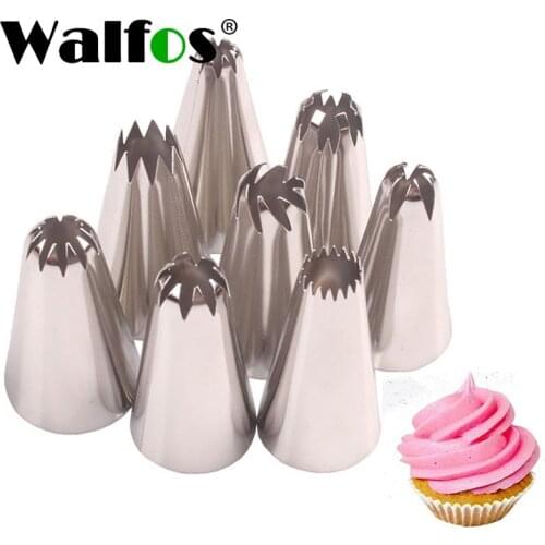 WALFOS 52PCS/SET Stainless Steel Russian Tulip Icing Piping Nozzles Pastry Tips Set For Cake Decorating Sugar Craft Tool