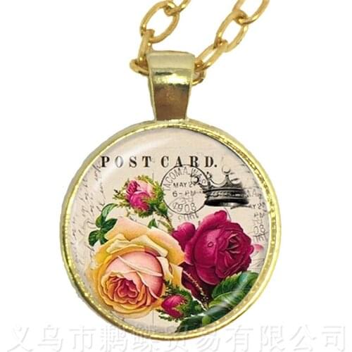 Mandala Flower Design Time Gem Necklace European And American Jewelry Wholesale Best Gift For Friends Sweater chain