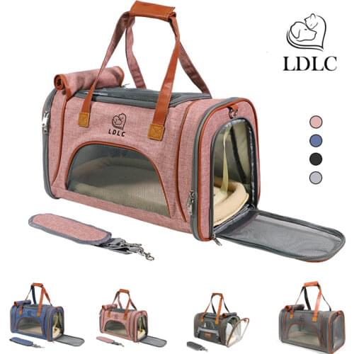 LDLC Carrier for Dogs Travel Cat Carrier Bag Breathable Car Seat Dog Carriers for Small Puppy Safety Portable Pet Handbag