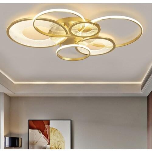 New Gold Light Luxury Nordic Living Room Lamp Modern Minimalist Atmosphere Creative Bedroom Led Ceiling Light