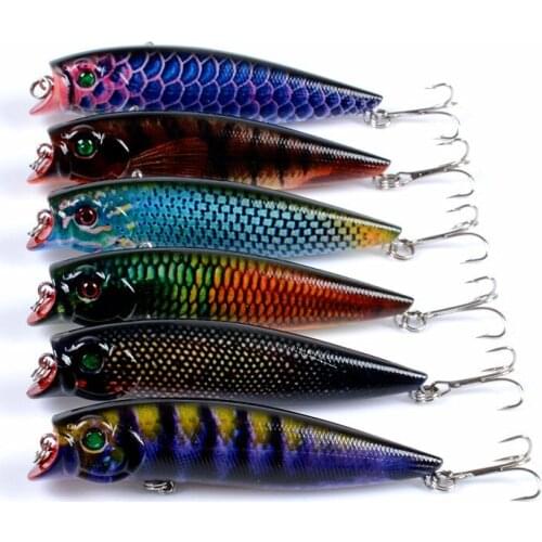 East Rain Painted Topwater Bait Freshwater Saltwater Fishing Lure 9.2cm 10.9g 3pcs Popper Artificial Hard Bait Free Shipping
