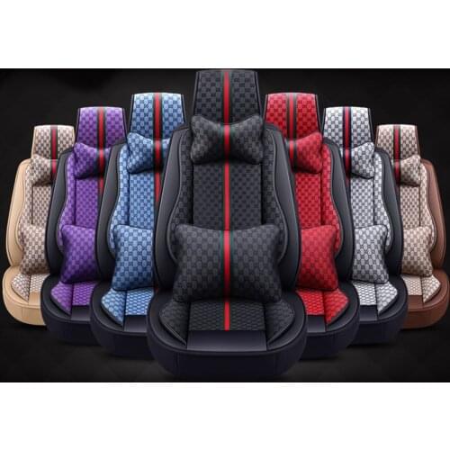 FLY5D Linen+PU Leather material luxury car seat covers universal for amazon