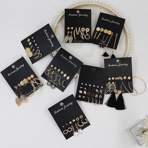 Earrings Multi-Pair Combination Set Hoop Dangle Clip Stud Earrings Punk Hiphop Earrings for Women Girls Earring Jewelry Gifts