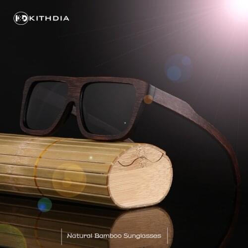KITHDIA Wood Sunglasses Men Brand Designer Polarized Driving bamboo Sunglasses Wooden Glasses Frames Oculos De Sol Feminino