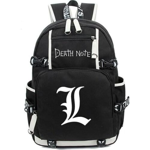 Anime Death Note Cartoon Luminous Student School Shoulder Bags Cosplay Oxford Backpack Teenage Casual Laptop Travel Bag