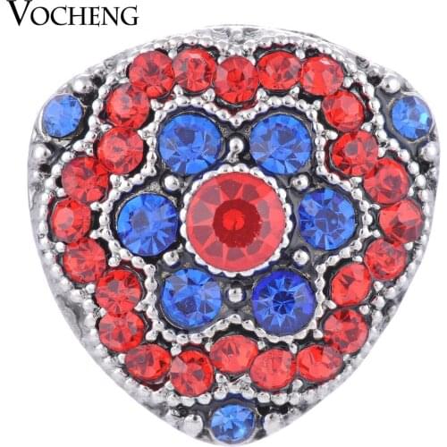 Vocheng Ginger Snap Button 18mm 3 Colors Bling Crystal Flower Interchangeable Jewelry Vn-1298