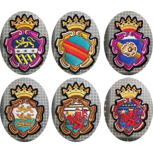 Embroidery patch crown lion flower animal cartoon patches for bag hat badges applique patches for clothing EQ-2798