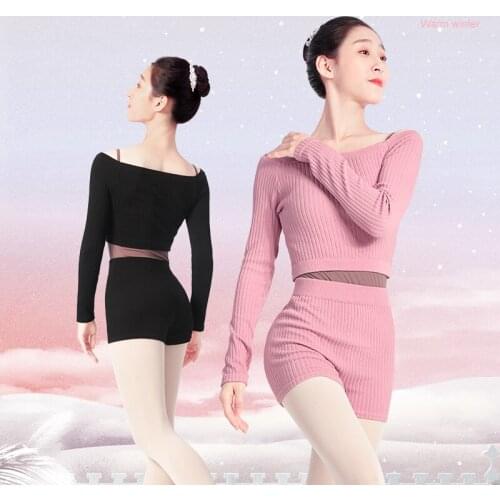 2 Pieces Set Women Knitted Tracksuit Dance off shoulder Sweater + Shorts Pullover Sweater Set Knitted Outwear sweater suit