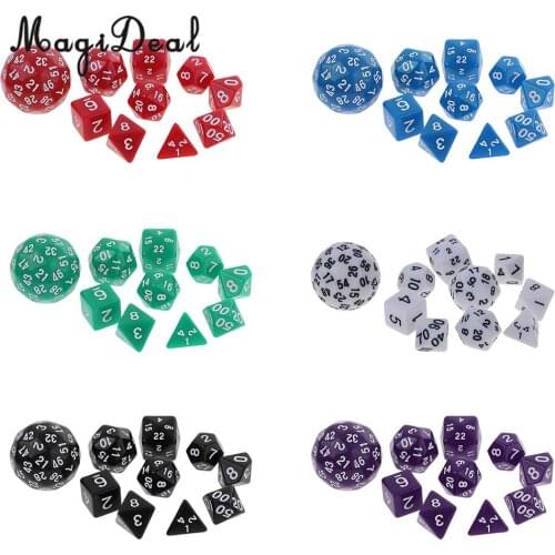 10 Pieces Acrylic Digital Dices Multi-Sided Dice Set for RPG Playing Game Tabletop Games Board Game Children Adult Youth Toys