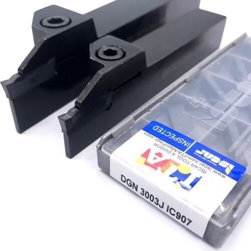 10PCS DGN 3003J IC907 ISCAR grooving carbide inserts + 1PC DGTR2020 3T20 20mm*20mm Parting grooving Turning holder