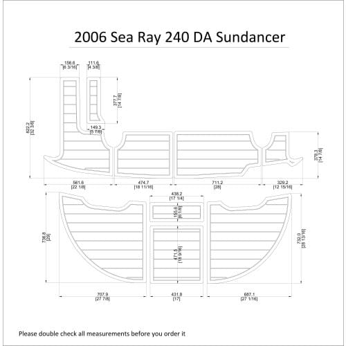 2006 Sea Ray 240 DA Sundancer Swim Platform Pad Boat EVA Teak Decking 1/4" 6mm