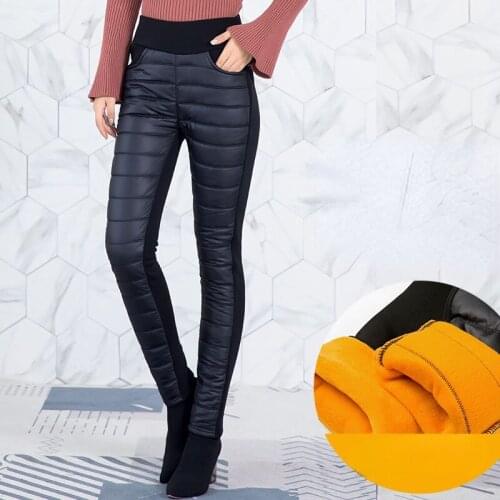 2021 Winter Down Cotton Pants Middle-aged Women Trousers Fashion Thick Warm Female Warm Trousers High Waist Pencil Pants X576