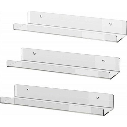 3XClear Acrylic Book Photo Display Rack Holder Wall Mount Shelf Office Organizer