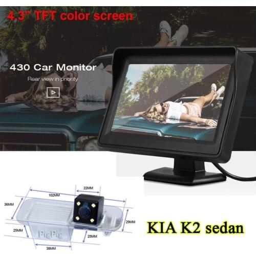 4.3 TFT Colorful Screen LCD Monitor Car Rear View camera Parking Reverse For KIA/RIO Sedan CCD Parking assistance System