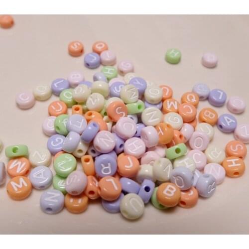 26 Letter Acrylic Love Heart Beads Flat Alphabet Loose Spacer 4*7Charm Jewelry Diy Chain Bracelet Necklace RingCandy Accessories