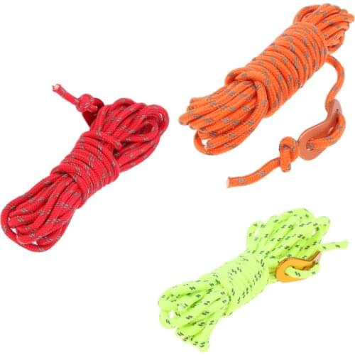 4mm Reflective Tent Guide Rope Guy Line Cord Essential Camping Survival Gear for Outdoor Camping Tent Awning Canopy Tarp Access
