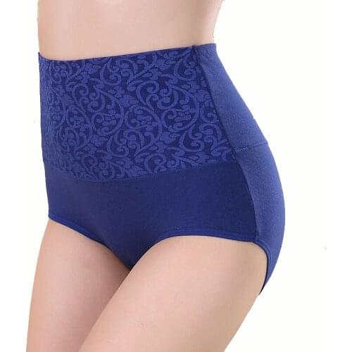 CB104 4 Pieces Plus Size Cotton Underwear Women High Waist Panties Jacquard Print Female Lingerie Culotte Femme