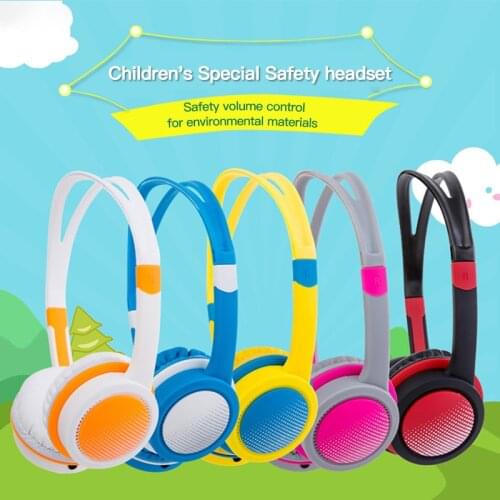 Kids Headphones Cute Over Ear Wired Headphones Safely Children Over-Ear Headset Adjustable Headband Computer Tablet Earphone