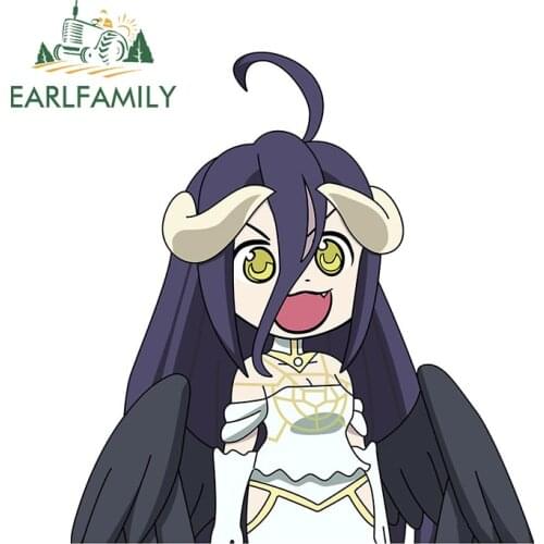 EARLFAMILY 13cm x 12.2cm for Albedo Overlord Anime Decal Windshield Personality Car Stickers Windows Motorcycle Vinyl Car Wrap