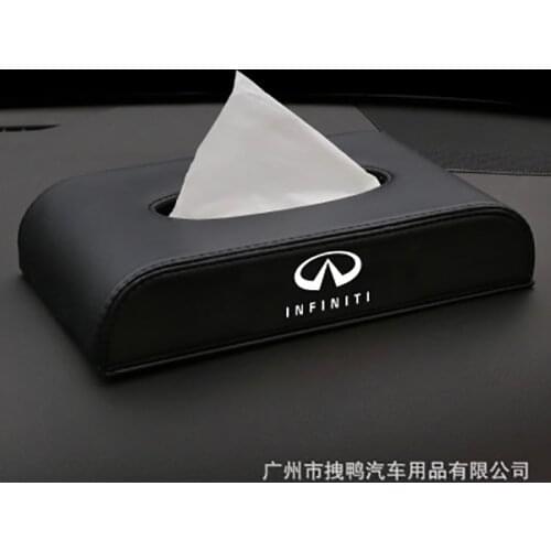 1 Pcs New Car Style PU Quality Tissue Box Emblem For Infiniti FX35 Q50 Q30 ESQ QX50 QX60 QX70 EX JX35 G35 G37 Car-Styling