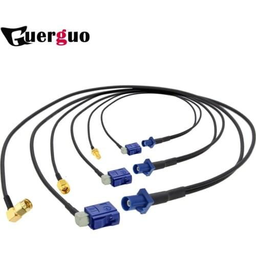 1PC Fakra C Male to 1xFakra C Female Right Angle 1X SMA Male 90 Degree Y Type Splitter Navigation GPS Antenna Extension Cable