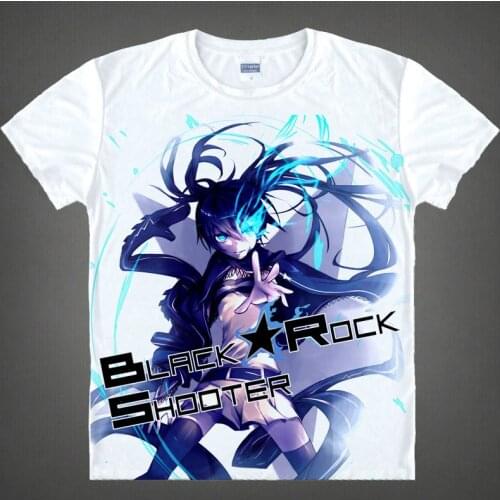 Black Rock Shooter T-shirts kawaii Japanese Anime t-shirt Manga Shirt Cute Cartoon Mato Kuroi Cosplay shirts 37166799598 tee 339