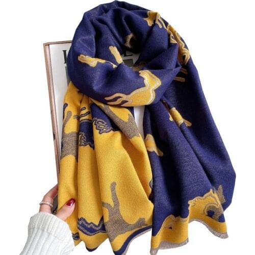 Cashmere Scarf Women Shawls Wraps Lady Travel Pashmina High Quality Thick Scarves Winter Neck Stoles Bandana Hijab Beach Blanket