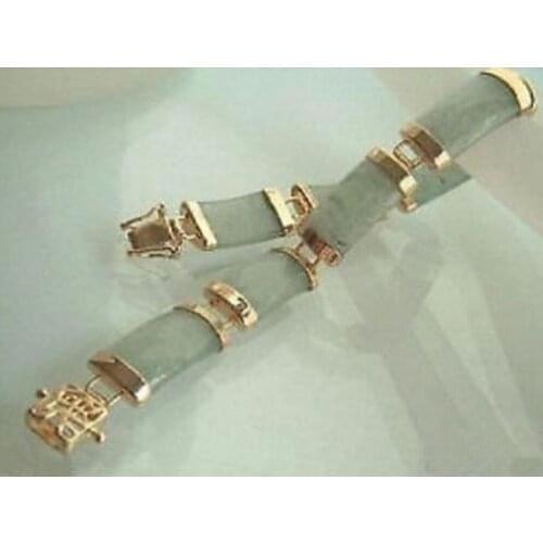 Chinese jewelry green JADE link bracelet AAA style Fine jewe Noble 100% Natural JADE